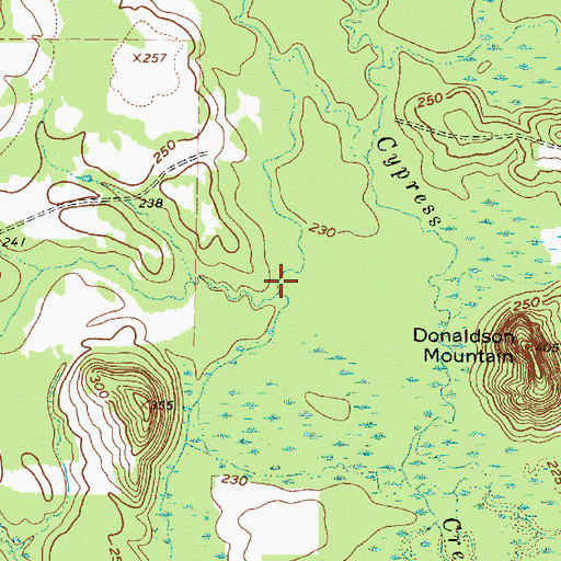 Topographic Map of Goodson Branch, TX