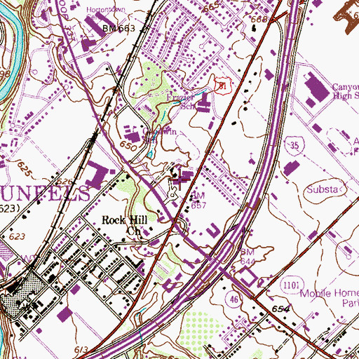 Topographic Map of Goodwin School, TX