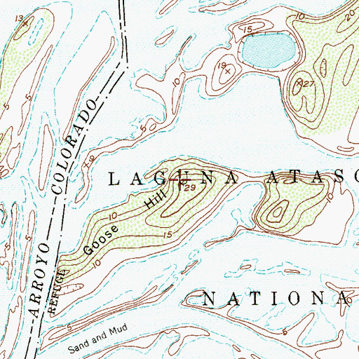 Topographic Map of Goose Hill, TX
