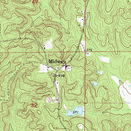 Topographic Map of Midway Church, AL