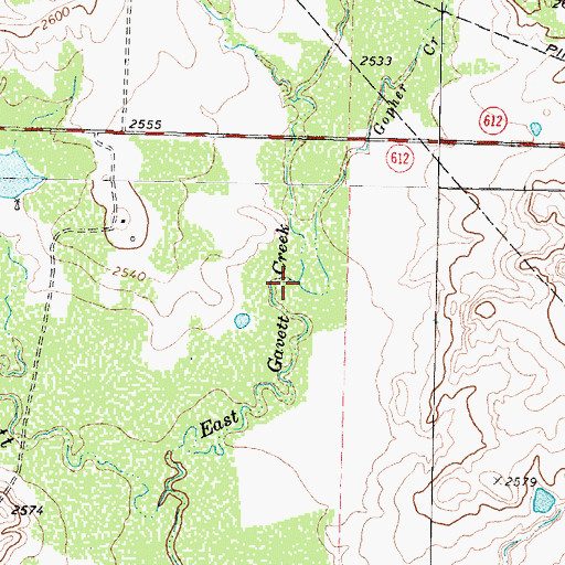 Topographic Map of Gopher Creek, TX