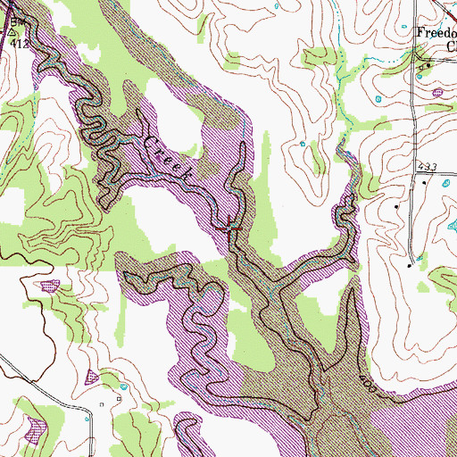 Topographic Map of Gordon Branch, TX