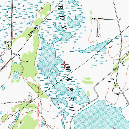 Topographic Map of Gordy Marsh, TX