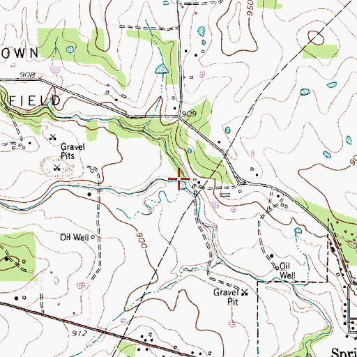 Topographic Map of Goshen Creek, TX