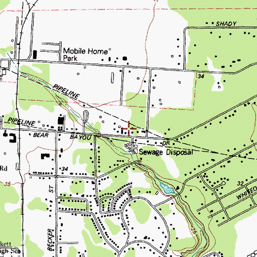 Topographic Map of Gospel Herald Church, TX