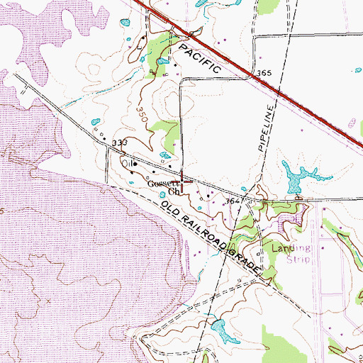 Topographic Map of Gossett Church, TX