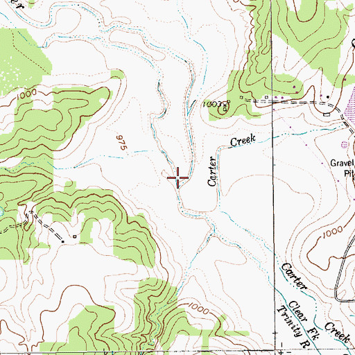 Topographic Map of Gourdneck Creek, TX