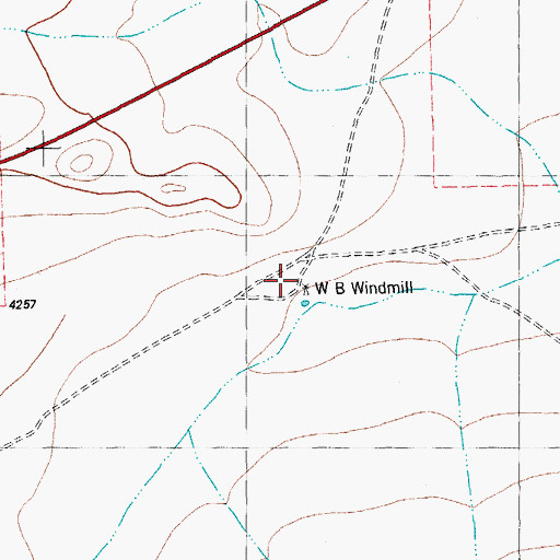 Topographic Map of Gourley Ranch, TX