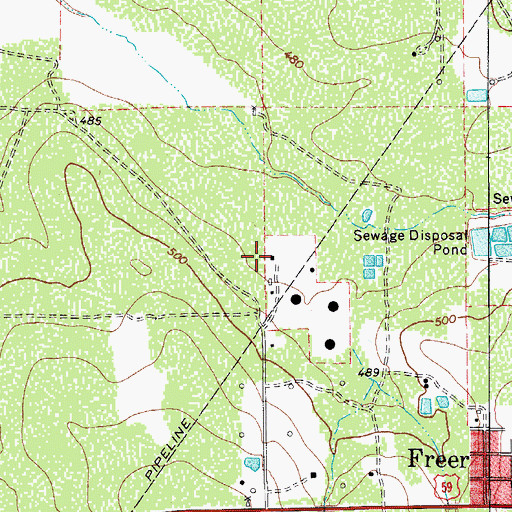 Topographic Map of Government Wells Oil Field, TX