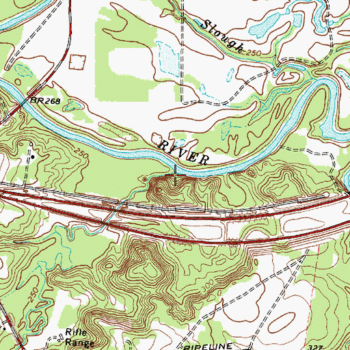 Topographic Map of Grable Creek, TX