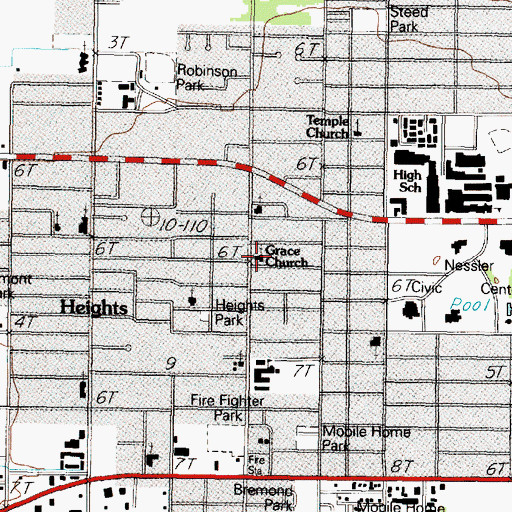 Topographic Map of Grace Church, TX