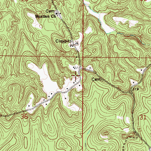 Topographic Map of Morvin Junior High School, AL