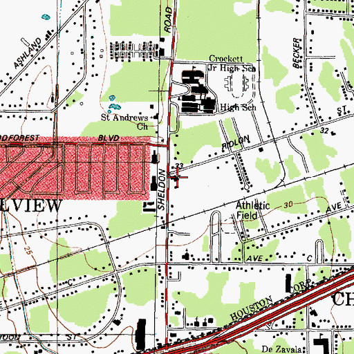 Topographic Map of Grace Church, TX