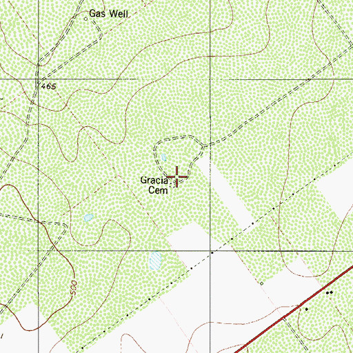 Topographic Map of Gracia Cemetery, TX