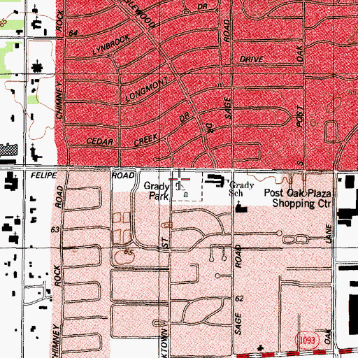 Topographic Map of Grady Park, TX