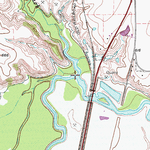 Topographic Map of Graham Branch, TX