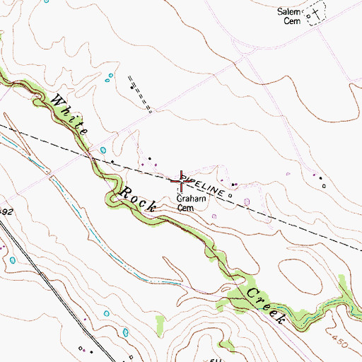 Topographic Map of Graham Cemetery, TX