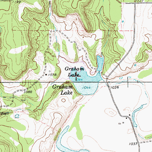Topographic Map of Graham Lake, TX