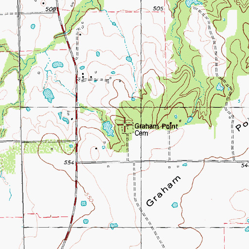 Topographic Map of Graham Point Cemetery, TX