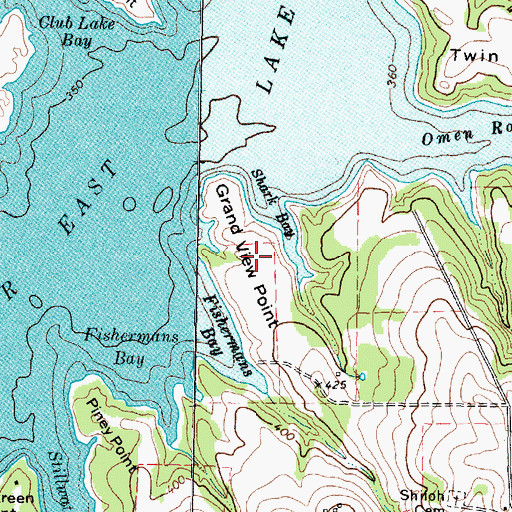 Topographic Map of Grand View Point, TX