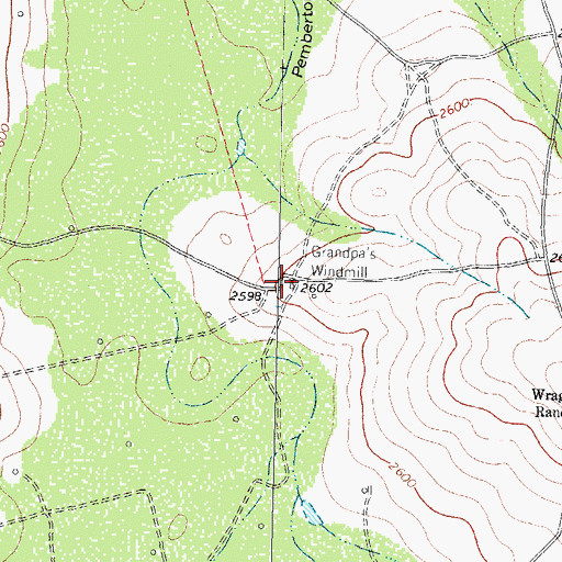 Topographic Map of Grandpa's Windmill, TX