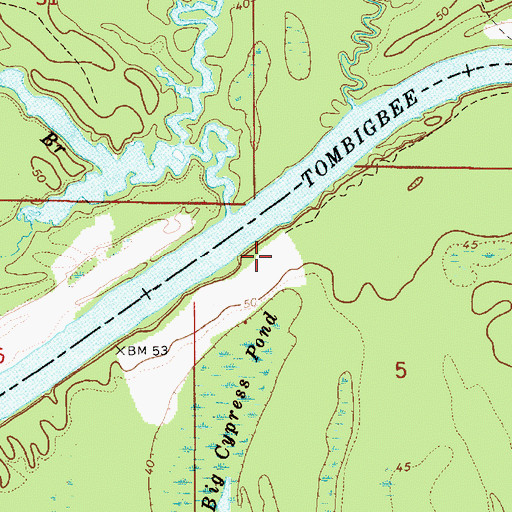 Topographic Map of Nobles Gin Landing (historical), AL