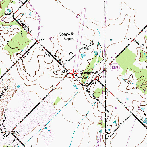 Topographic Map of Grange Hill Cemetery, TX