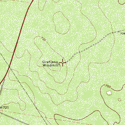 Topographic Map of Granjeno Windmill, TX
