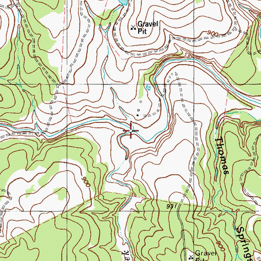 Topographic Map of Grape Creek, TX