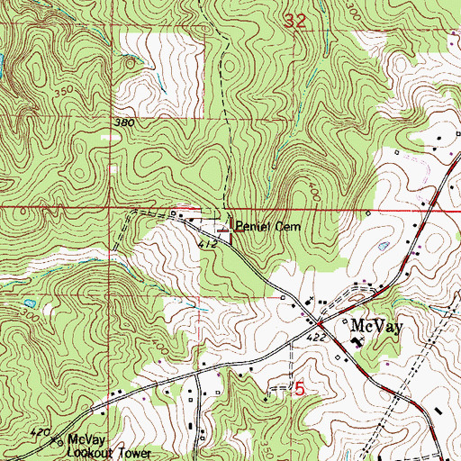 Topographic Map of Peniel Church, AL