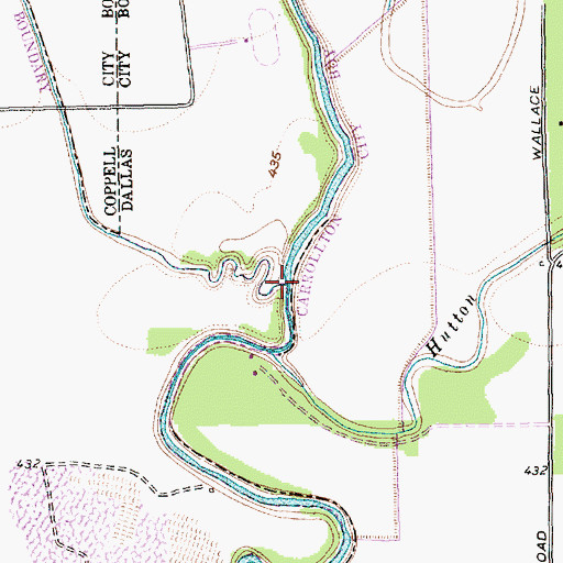 Topographic Map of Grapevine Creek, TX