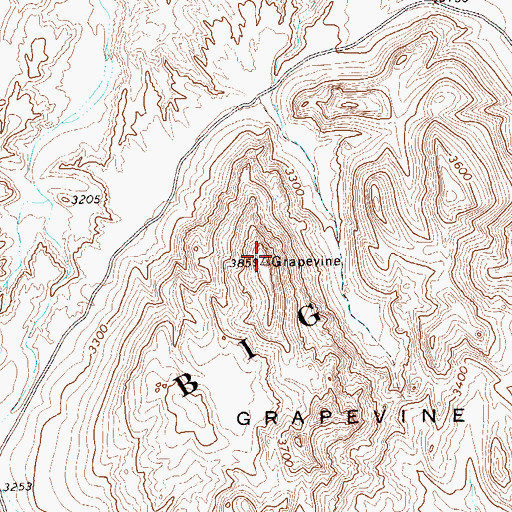 Topographic Map of Grapevine Hills, TX