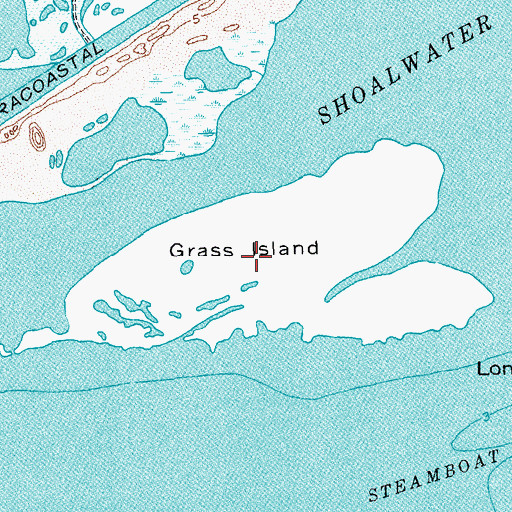 Topographic Map of Grass Island, TX
