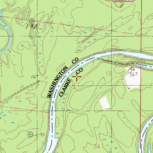 Topographic Map of Phil Mays Landing (historical), AL