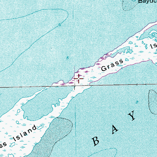 Topographic Map of Grass Island, TX