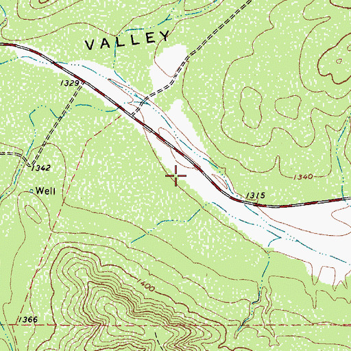 Topographic Map of Grass Valley, TX