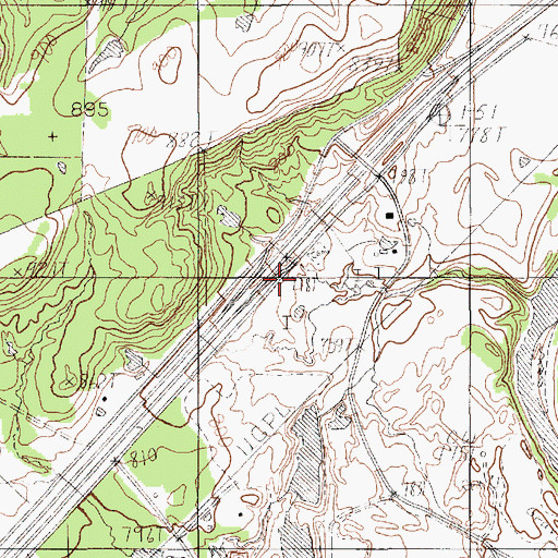 Topographic Map of Grassdale Cemetery, TX