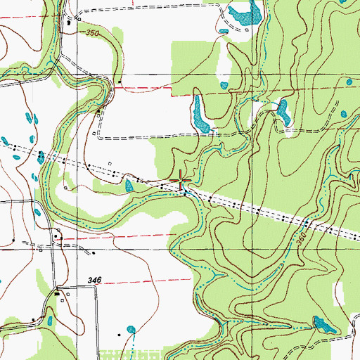 Topographic Map of Grassy Creek, TX