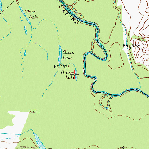 Topographic Map of Grassy Lake, TX