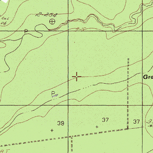 Topographic Map of Grassy Pond, TX