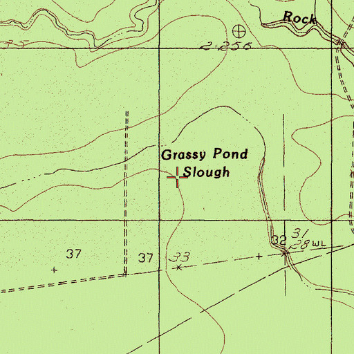 Topographic Map of Grassy Pond Slough, TX