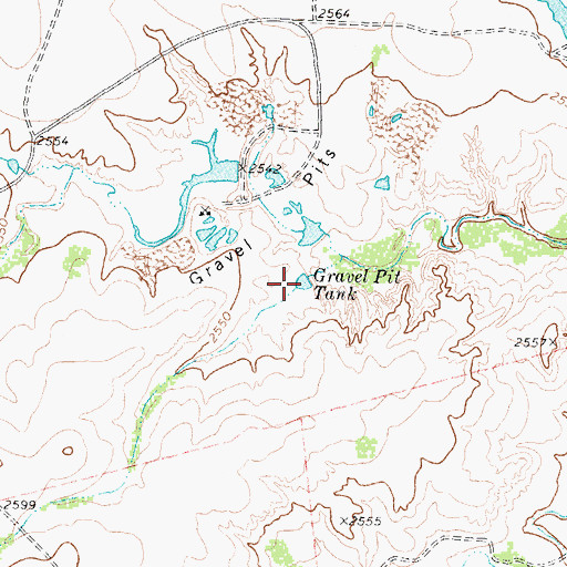 Topographic Map of Gravel Pit Tank, TX