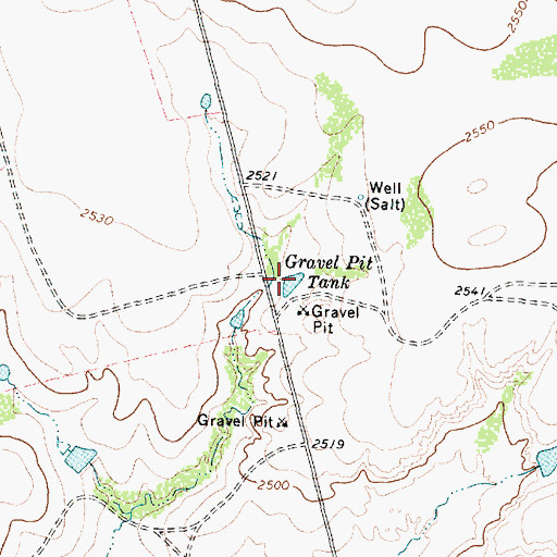 Topographic Map of Gravel Pit Tank, TX