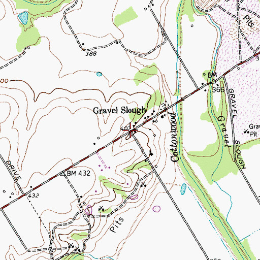 Topographic Map of Gravel Slough, TX