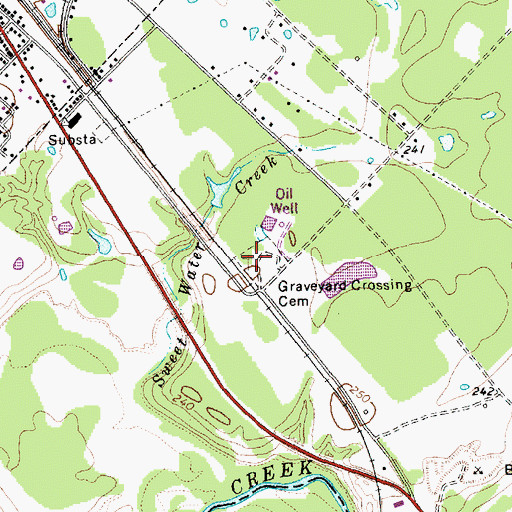 Topographic Map of Graveyard Crossing Cemetery, TX