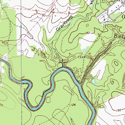 Topographic Map of Graveyard Hollow, TX