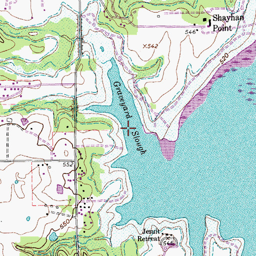 Topographic Map of Graveyard Slough, TX