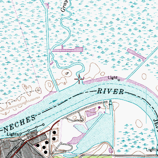 Topographic Map of Grays Bayou, TX