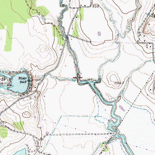 Topographic Map of Green Branch, TX