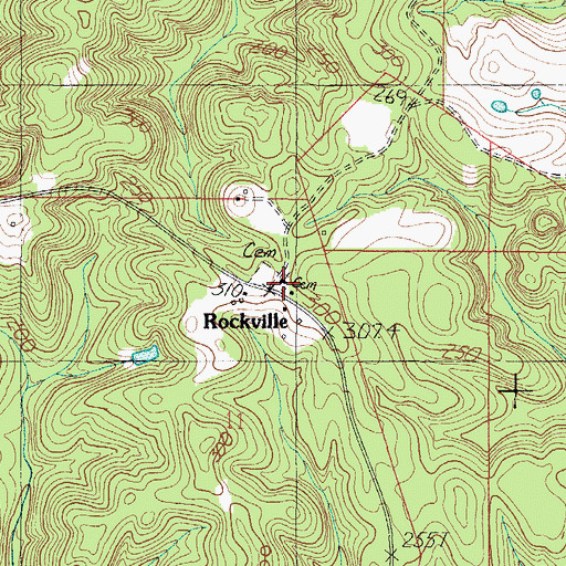 Topographic Map of Rockville Baptist Church, AL